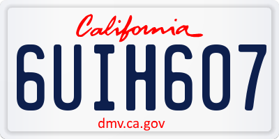 CA license plate 6UIH607