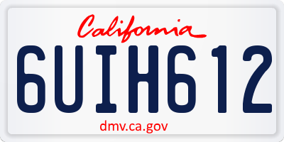 CA license plate 6UIH612