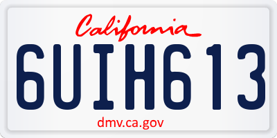 CA license plate 6UIH613