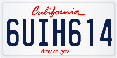 CA license plate 6UIH614