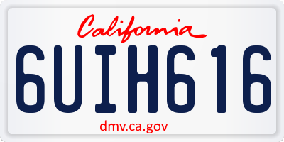 CA license plate 6UIH616