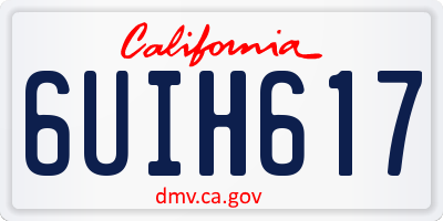 CA license plate 6UIH617