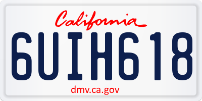 CA license plate 6UIH618