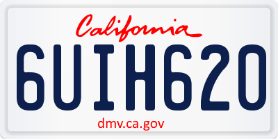 CA license plate 6UIH620