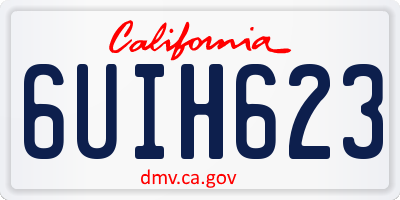 CA license plate 6UIH623