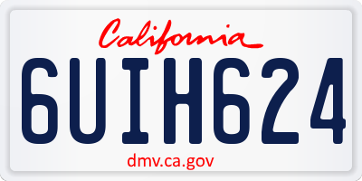 CA license plate 6UIH624