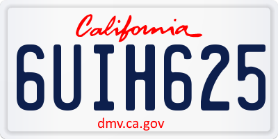 CA license plate 6UIH625