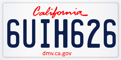 CA license plate 6UIH626