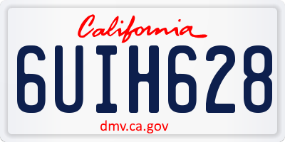 CA license plate 6UIH628