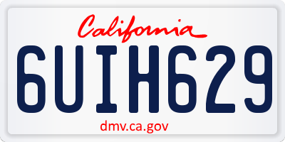 CA license plate 6UIH629