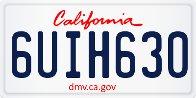 CA license plate 6UIH630