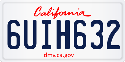 CA license plate 6UIH632