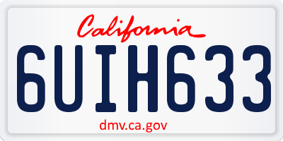 CA license plate 6UIH633