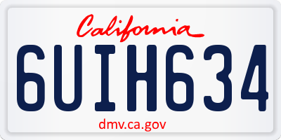 CA license plate 6UIH634