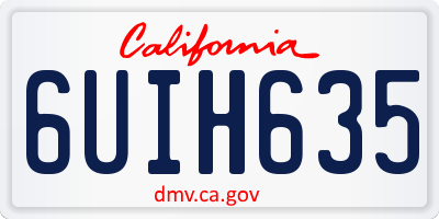 CA license plate 6UIH635