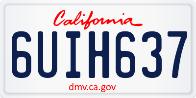 CA license plate 6UIH637
