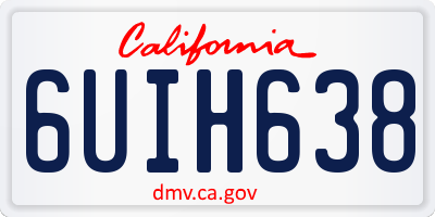 CA license plate 6UIH638