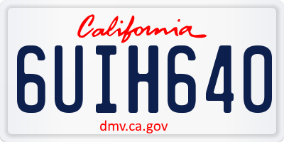 CA license plate 6UIH640
