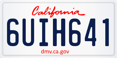 CA license plate 6UIH641