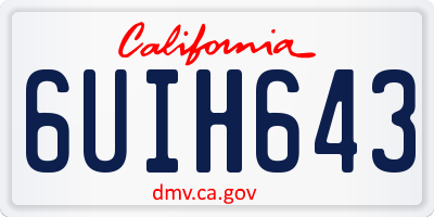 CA license plate 6UIH643