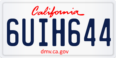 CA license plate 6UIH644
