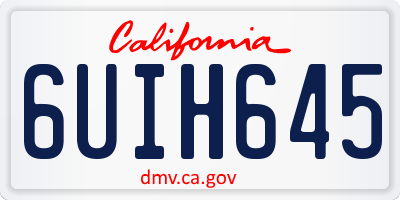 CA license plate 6UIH645