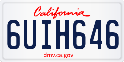 CA license plate 6UIH646