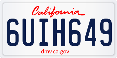 CA license plate 6UIH649
