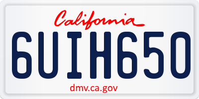 CA license plate 6UIH650