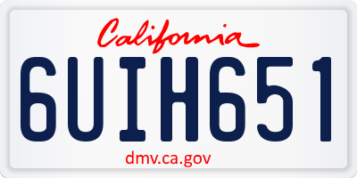 CA license plate 6UIH651