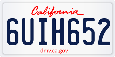 CA license plate 6UIH652