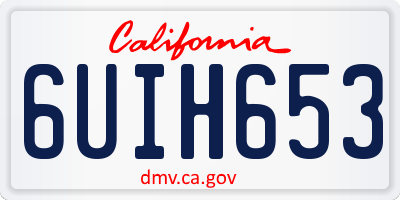 CA license plate 6UIH653