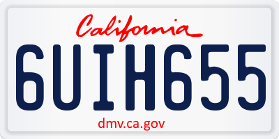 CA license plate 6UIH655