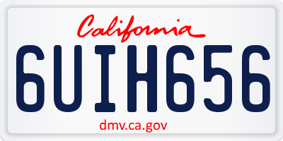 CA license plate 6UIH656