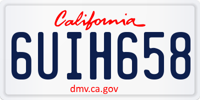 CA license plate 6UIH658