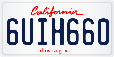 CA license plate 6UIH660