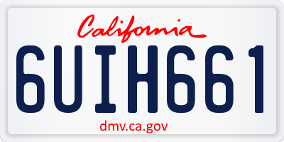 CA license plate 6UIH661