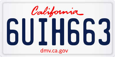 CA license plate 6UIH663