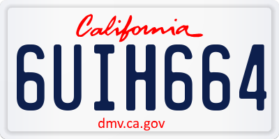 CA license plate 6UIH664