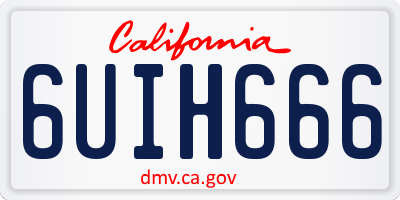 CA license plate 6UIH666