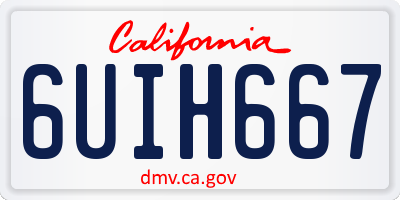CA license plate 6UIH667