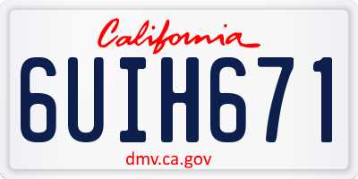 CA license plate 6UIH671