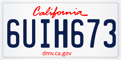 CA license plate 6UIH673