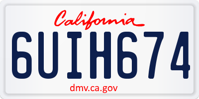 CA license plate 6UIH674