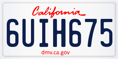 CA license plate 6UIH675