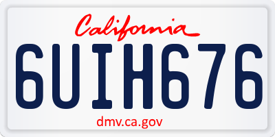 CA license plate 6UIH676