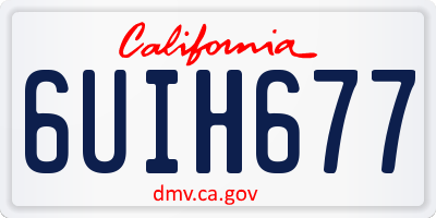 CA license plate 6UIH677