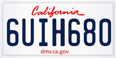 CA license plate 6UIH680