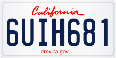 CA license plate 6UIH681