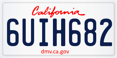 CA license plate 6UIH682